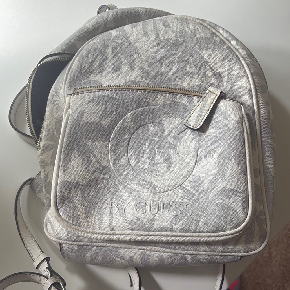 Guess Gray Palm Leaf Backpack